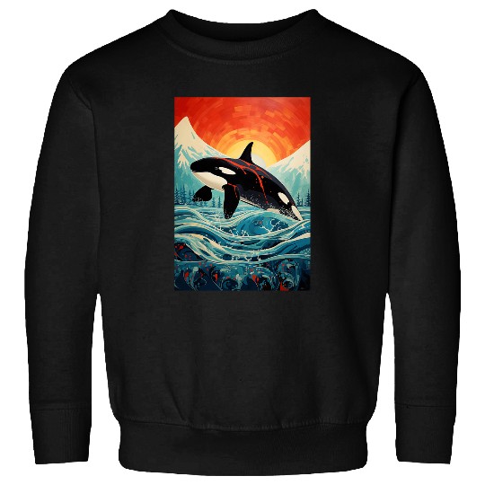 Native American Indian Orca Alaska Sweatshirts