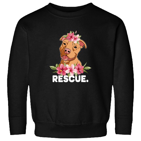 Pitbull Rescue Flowers Pittie Rescue Pitbull Adoption Sweatshirts