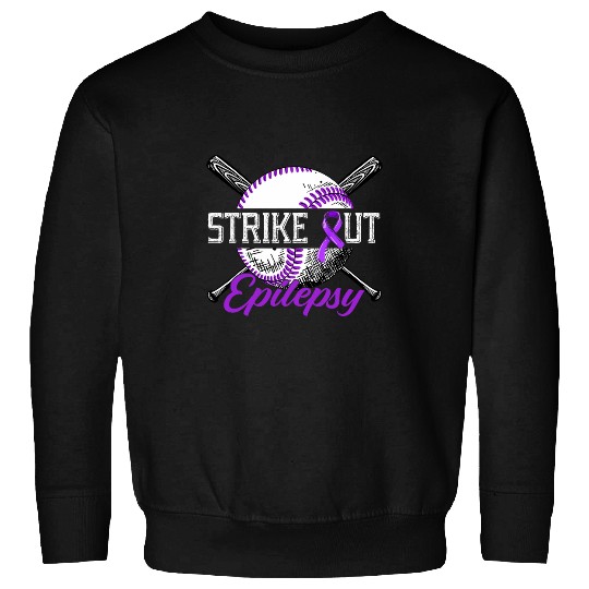 Strike Out Epilepsy Purple Baseball Epilepsy Awareness Month Sweatshirts