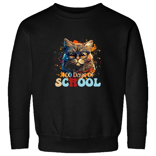 Discover 100 Days Smarter Cat 100 Days Of School Girls Student Sweatshirts