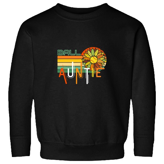 Sunflower Ball Auntie Softball Baseball For Women Auntie Sweatshirts