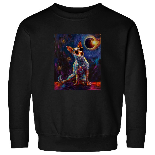 Total Solar Eclipse Blue Heeler Dog 1 Sweatshirts