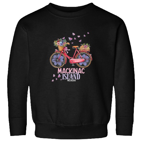 Mackinac Island Michigan Bike vintages Bicycle Summer Biking Sweatshirts