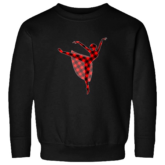 Red plaid Ballet Dancer Ballerina buffalo matching family Sweatshirts
