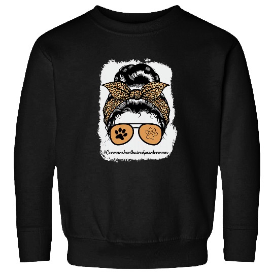German Shorthaired Pointer Dog Mom Bleached Messy Hair Bun Sweatshirts