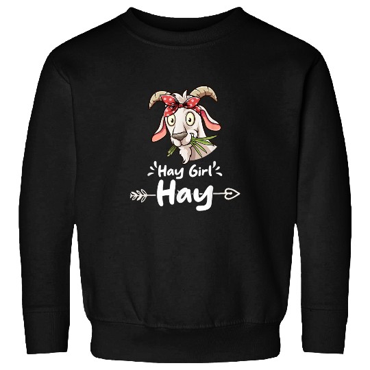 Hay Girl Hay Bandana Funny Goats Farmer Retro Western Country Sweatshirts