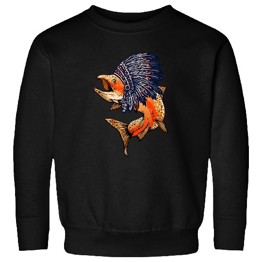 Native American Salmon Spirit Animal Astrology Design Sweatshirts