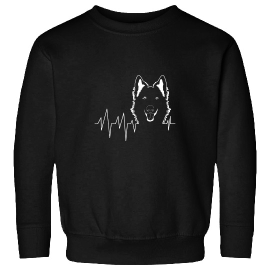 German Shepherd White ECG German Shepherd Dog Sweatshirts