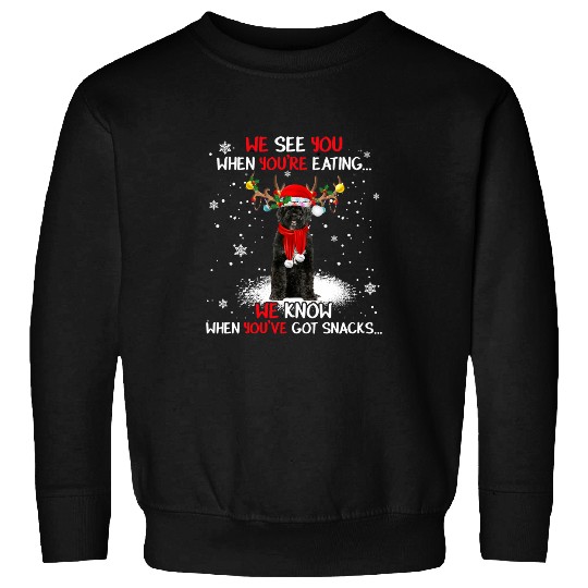 Santa Portuguese Water Dog Reindeer Light Christmas Pajama Sweatshirts