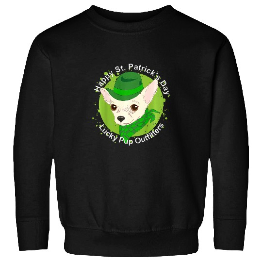 Kids Cute Chihuahua Happy St  Patricks Day Sweatshirts