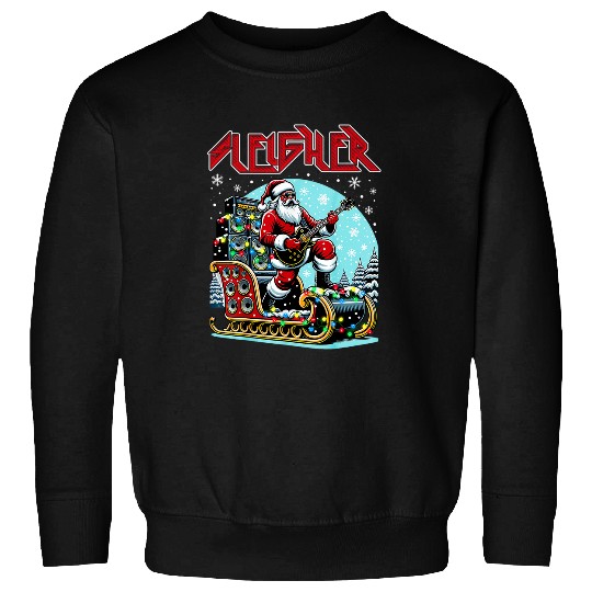 Sleigher Hail Santa Heavy Metal Christmas Rock xmass Art Sweatshirts
