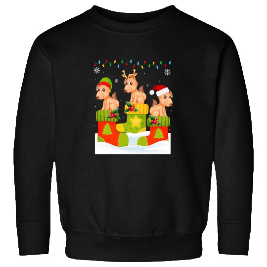 Santa Reindeer Elf Bull Terrier Dog in Christmas Socks Xmas Sweatshirts