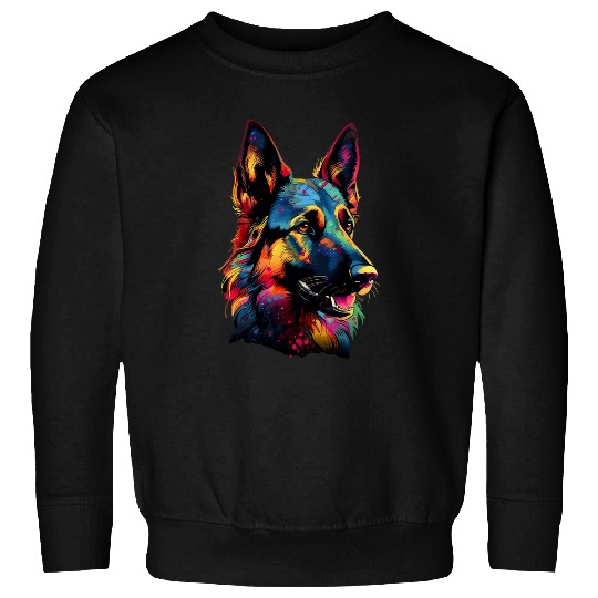 German Shepherd Lover Colorful Pop Art German Shepherd Sweatshirts