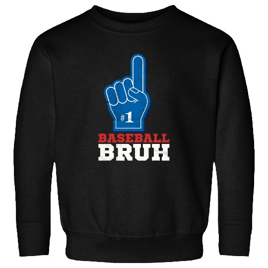 Mens Number 1 Baseball Bruh Dad Fathers Day Brother Grandpa Sweatshirts