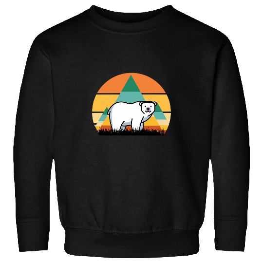 Polar Bear 2Antarctica Bear Retro Sunset Sweatshirts