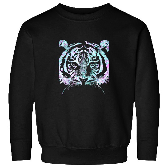 Tiger Face Front Pastel Swirl Year Of The Tiger Merch Item Sweatshirts