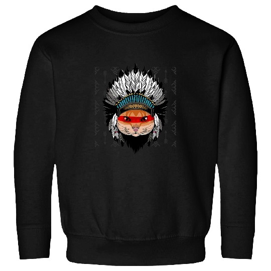 Native Indian Cat Native American Cat Lovers Sweatshirts