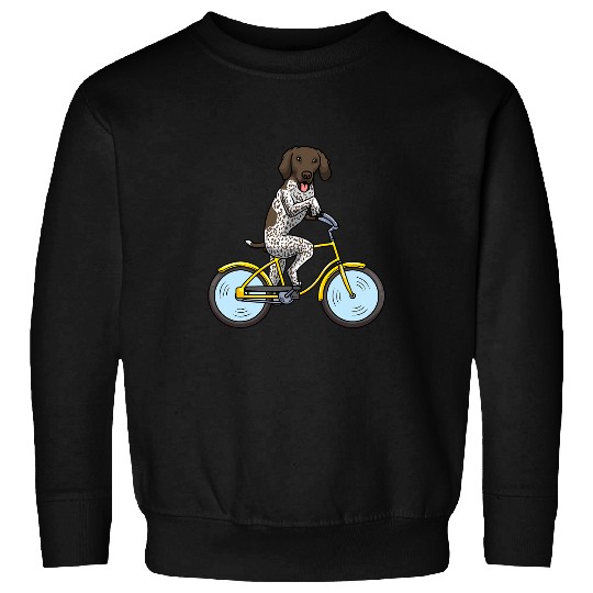 German Shorthaired Pointer Dog With Bike Sweatshirts