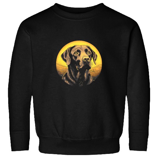 Labrador Retriever With Full Moon Dog Lovers Sweatshirts