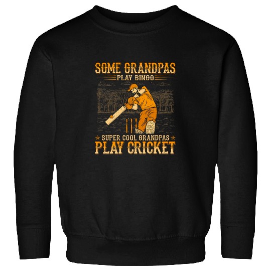 Mens Cool Grandpas Play Cricket Old Grungy Western Style Sweatshirts