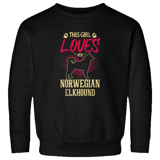 This Girl Loves Her Norwegian Elkhound Dog Lover Sweatshirts