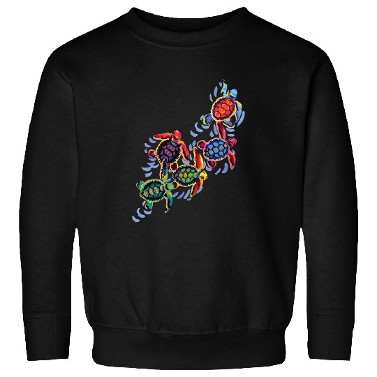 Kawaii Hatchling Turtle Gifts Baby Sea Turtle Art Sweatshirts