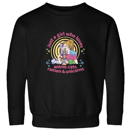 Just a Girl Who Loves Anime Ramen Women Girls Gift Sweatshirts