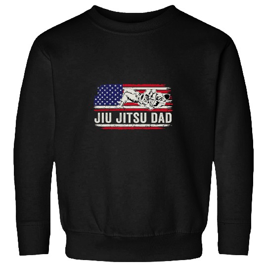 Jiu jitsu Jiu jitsu MMA or BJJ vintages USA flag art DAD Sweatshirts