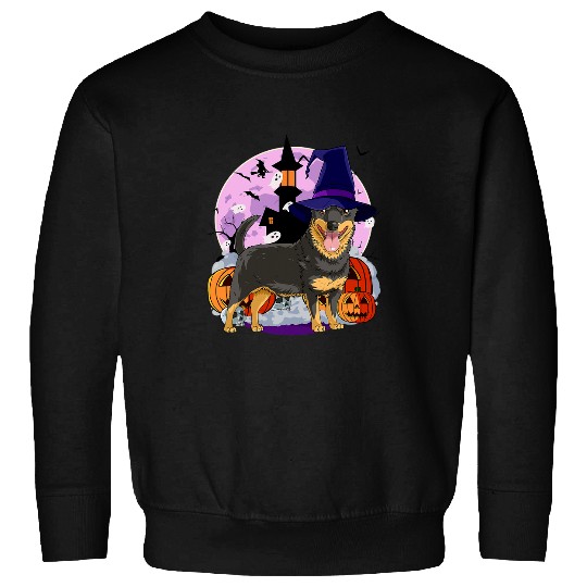 Lancashire Heeler Cute Dog Halloween Witch Pumpkin Sweatshirts
