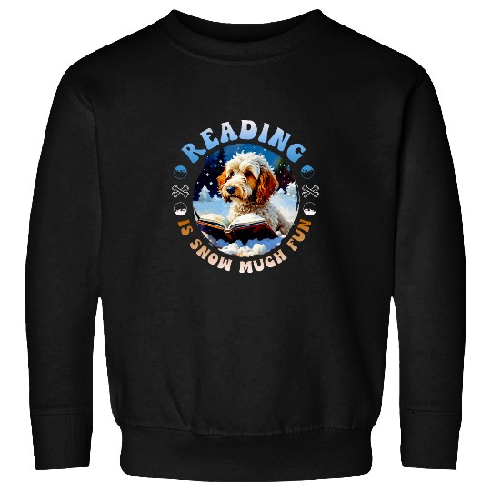 Reading Is Snow Much Fun Labradoodle Christmas Sweatshirts
