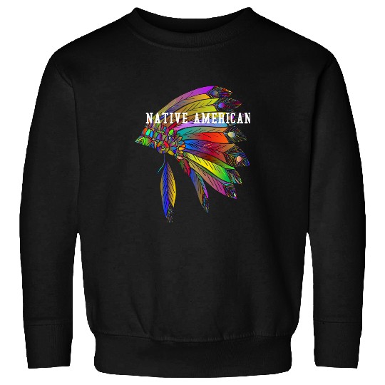 Native American Indigenous Rainbow Head Dress Sweatshirts