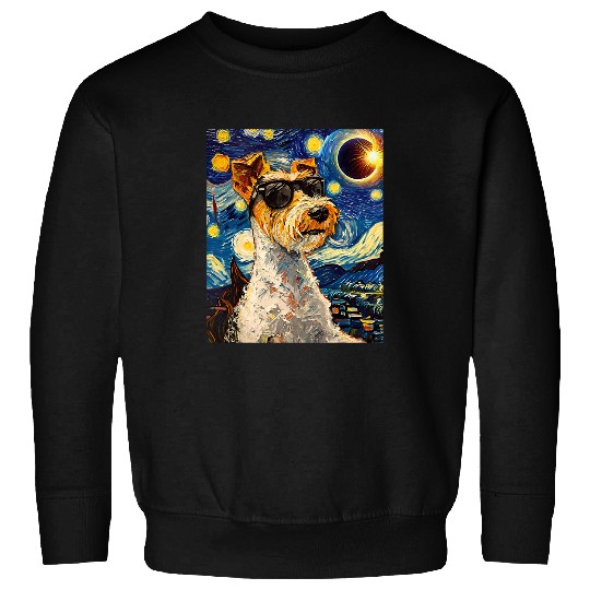 Total Solar Eclipse Wire Hair Fox Terrier 4 Sweatshirts