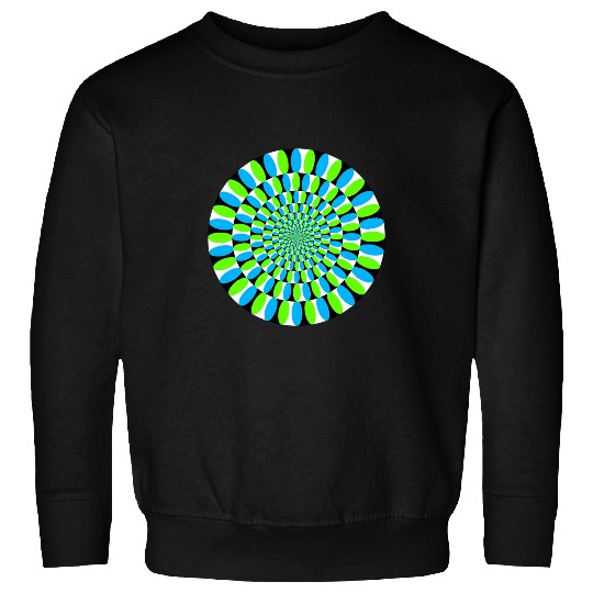 Retro Trippy Optical Illusion Colorful Art Pattern teal Sweatshirts