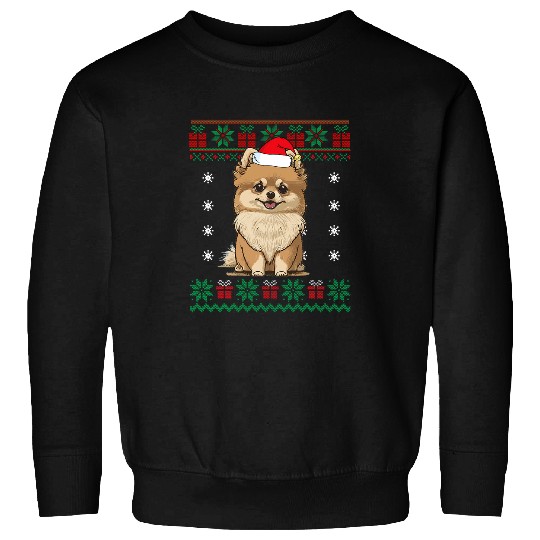 Pomeranian Dog Ugly Sweater Christmas Gifts Puppy Dog Lover Sweatshirts