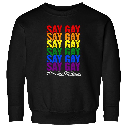 Pride LGBT Say Gay Rainbow Say Trans Proud LGBTQ Gay Rights Sweatshirts