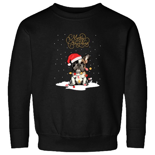 Santa xmass Frenchie Merry Christmas French Bulldog Puppy Sweatshirts