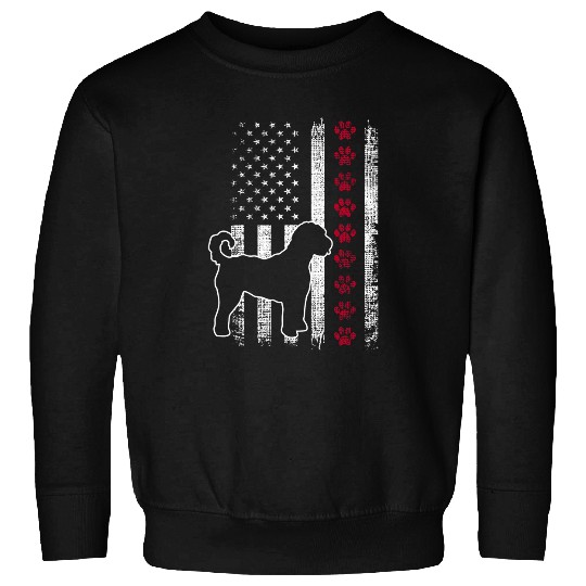 Retro vintages American Flag Labradoodle Dog 4th Of July Sweatshirts