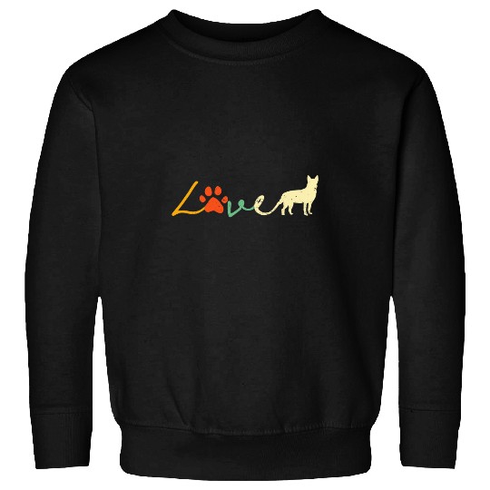 Love Blue Heeler Gift Red Australian Cattle Dog Paw Print Sweatshirts