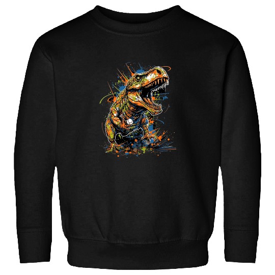 T Rexs Playing Baseball Funny Dinosaur Baseball Player Coach Sweatshirts