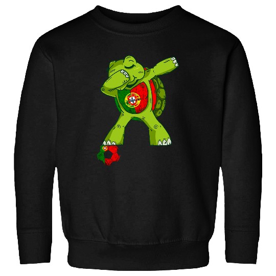 Portugal Soccer Dabbings Turtle Portugal Portuguese Roots Sweatshirts