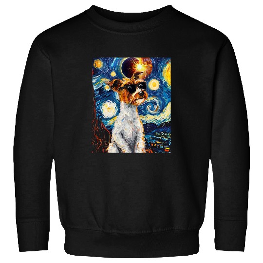 Total Solar Eclipse Wire Fox Terrier Dog 2 Sweatshirts