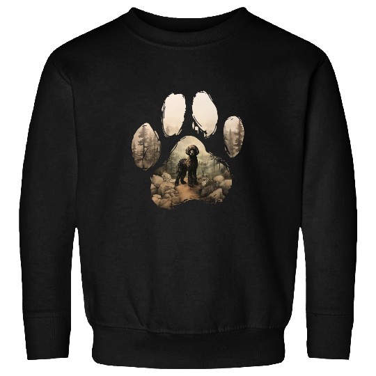 Poodle Mountain Paw Design Dog Mom Dad Sweatshirts
