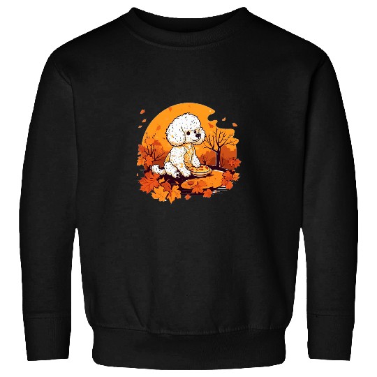 Poodle Eating Pumpkin Pie Thanksgiving Day Dog Lover Puppy Sweatshirts