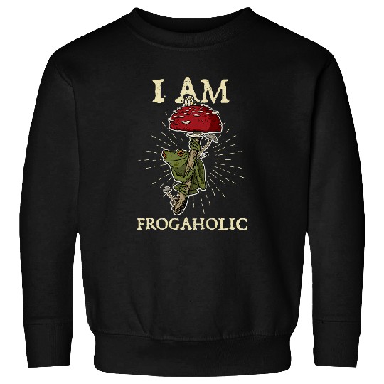 Toad mushroom wildlife biologist cute garden cottage flower 4 Sweatshirts