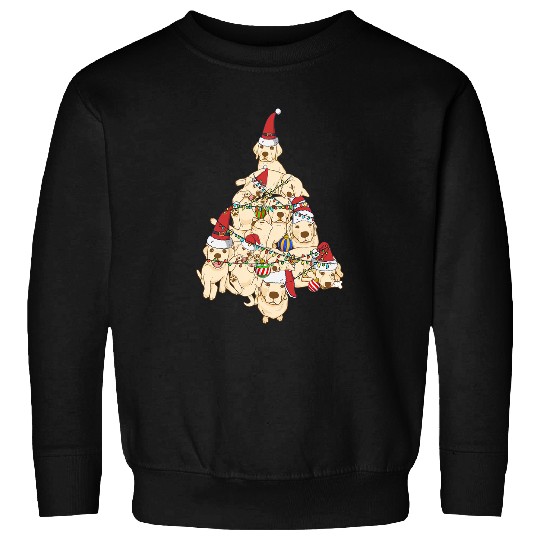 Labrador Lab Dog Lover Funny Christmas Xmas Tree Pile Sweatshirts