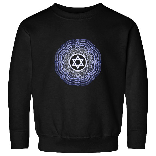 Star of David Jewish Star Mandala Sweatshirts