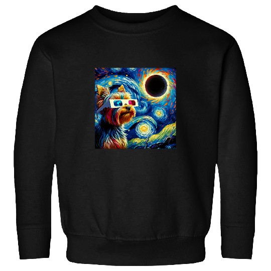 Total Solar Eclipse 2024 Van Gogh Starry Night Yorkshire Sweatshirts