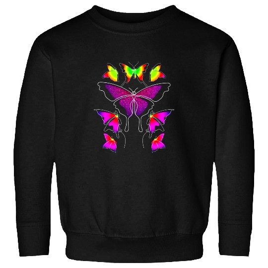 Line Art Aesthetic Pastel Butterfly Feminine Minimalist Sweatshirts
