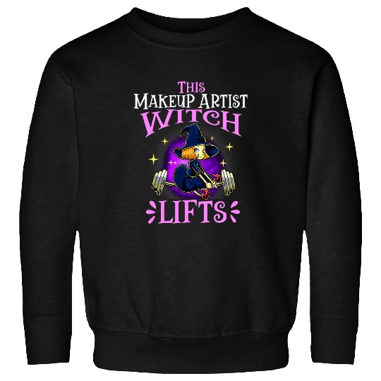 This Makeup Artist Witch Lifts Funny Halloween Beauty Salon Sweatshirts