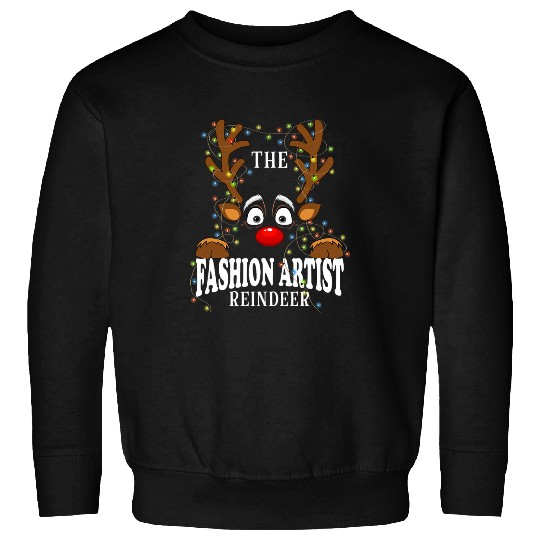 Matching Family The Fashion Artist Reindeer Christmas Sweatshirts